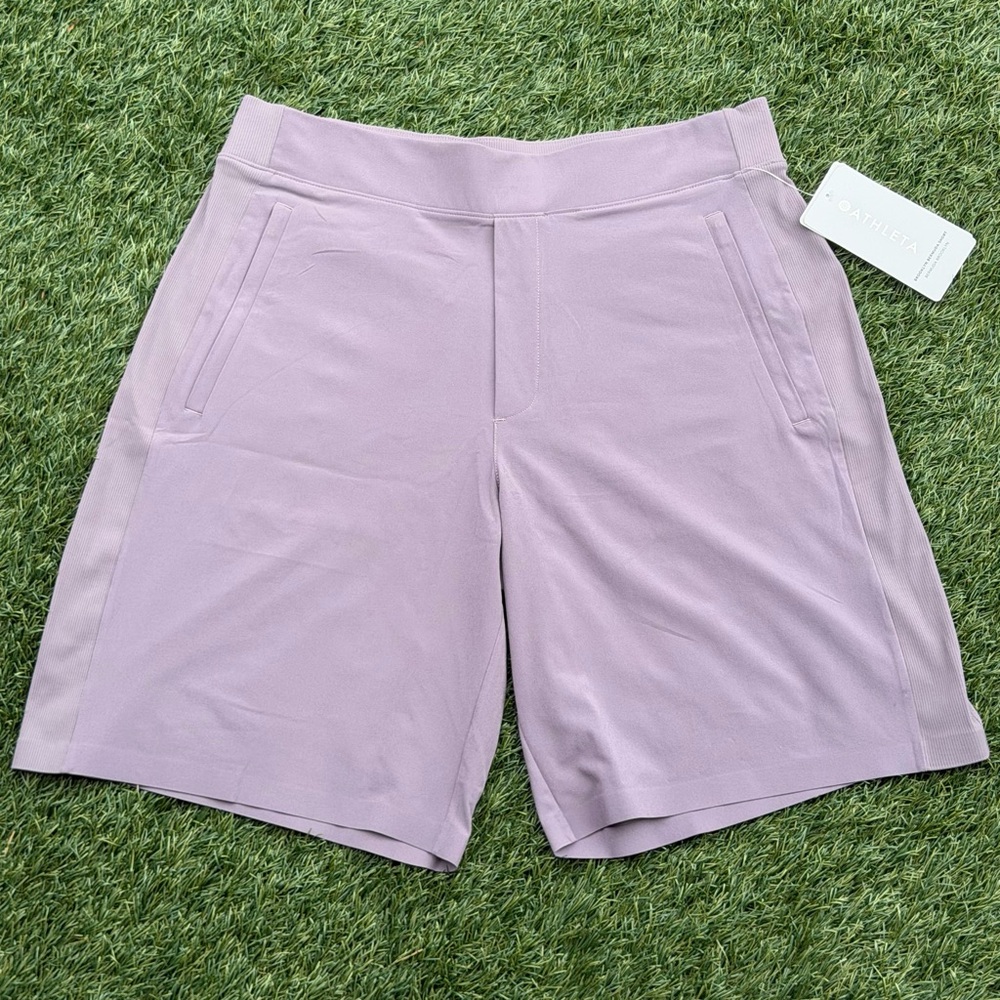 Athleta Brooklyn Bermuda Shorts Lavender Size 12 NWT Stretch Travel Golf